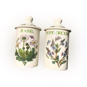 Portmeirion Botanic Garden Herb Jars – Basil & Peppercorn (Set of 2)